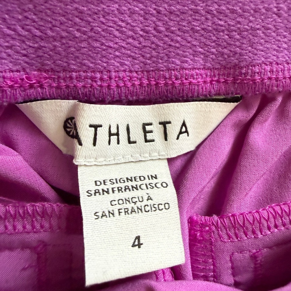 Athleta Brooklyn Pant Purple Sz 4 Athleisure Bright Maximal Gorpcore Comfortable - Picture 8 of 12